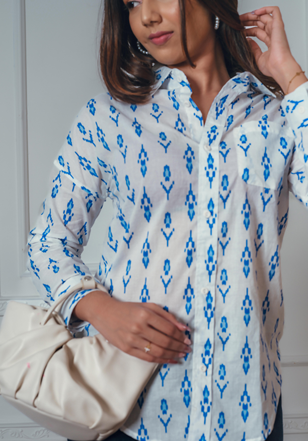 ANIKA DARK BLUE BLOUSE